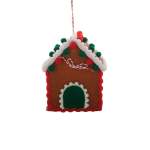 House Felt With Red Heart Window 10X13X10CM