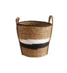 Tall Weaved Baskets Black And White Stripes
