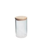 Cylinder Jar W wooden Lid 17X10 Cm 1L