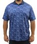Mens Printed Dri Fit Golfer - 10XL / Navy