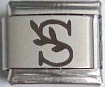 9MM Laser Italian Charm - Letter S