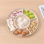 6-COMPARTMENT Round Snack Plate: Perfect For Parties Weddings And Holidays - Plastic Material Holiday Themed Circular Shape