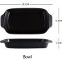 Fine Living Rectangular Ceramic Dish - Black