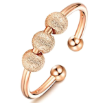 Adjustable Gold silver Plated Bead Spinner Ring - Rose Gold Beads