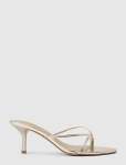 Kyla Thin Strippy Toe Post Sandal Heel - 40 Gold