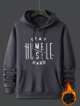 Stay Humble & Hustle Print Hoodie Cool Hoodies For Men Men's Casual Graphic Design Pullover Hooded Sweatshirt With Kangaroo Pock