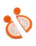 Orange Seed Beaded Fruit Drop Earrings