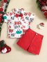 2pcs Baby's Cartoon Cow Farm Pattern Short-sleeve Shirt & Shorts Toddler & Infant Boy's Clothing Set For Summer