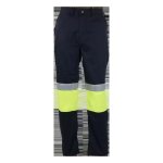 Navy Lime Reflective Trouser 65 35 Cotton Size 30