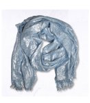 Raw-edge Lurex Shimmer Scarf - Sky Free