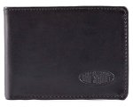 Big Skinny Men's Compact Sports Leather Bi-fold Slim Wallet Holds Up To 20 Cards Black