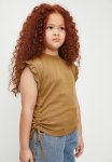 PoP Candy Frilled Sleeve Tee - Tan