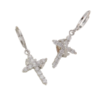 Cross Earrings 1 Pair Silver Crown Design Faith & Style