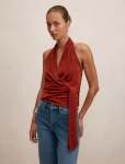 Gianna Wrap Halter Top - 16 Persian Red