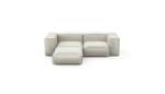 Three Module Chaise Sofa - Velvet - Creme - 230CM X 199CM
