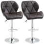 Smte 2 X Modern Diamond Padded Bar Stools Brown With Keychain