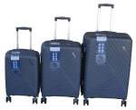 Smte Unbreakable Pp Hardside Luggage Set Spinner Wheels And Tsa Locks Grey 3-PIECE With Keychain