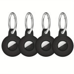 4PCS Compatible With Air Tag Airtags Tracker With Keychain Protective Case Key Ring Item Finders Gps Accessories Black