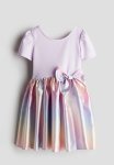 Flared-skirt Dress - Purple Rainbow Gradient