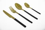 Black And Gold Cutlery Set - 24 Piece