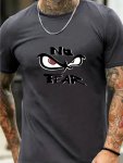 No Fear Alphabet Print Crew Neck Short Sleeve T-Shirt For Men Casual Summer T-Shirt For Daily Wear And Vacation Resorts
