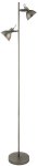 Antique Matt Silver 2 Light Floor Lamp On off Foot Switch -2X GU10 Not Included