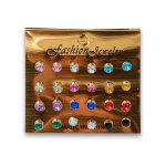 Fashion Earrings Multi Color Diamond Jewelry 12 Pair