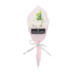 White Scented Artificial Rose Bunch With Bow