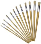 Long Handle Brushes Round Synthetic Size 1-12 Set