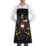 Qipvekr Austrian Coat Of Arms Flag Aprons For Women With Pockets Adjustable Waterproof Kitchen Apron For Cooking Baking & Bbq