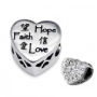 C65-C10756 - 925 Sterling Silver Faith Hope Love European Bead