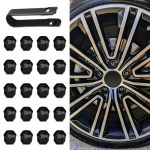Tecledsn 20PCS Lug Nut Covers Car Wheel Nut Caps 17MM Hexagonal Nut Covers With Removal Tool Car Decoration Eexterior Wheel Nut