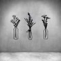 3 Piece Glass Vases With Flowers - Matt Gold / L 1000 X H 700MM