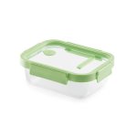 L Ku Glass Container Rectangular 640 Ml - Green