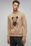 Ben Sherman Mens Bear Applique Fur Crew Sweatshirt In Cornstalk - Cornstalk 2XL