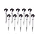 Zs - 10 Pieces Of Waterproof Solar LED Light Garden Lamp Pathway Lights