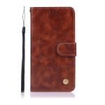 Vintage Faux Leather Flip Case For Sony L3 Brown