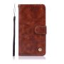 Vintage Faux Leather Flip Case For Sony L3 Brown