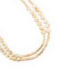 Cream Acrylic Beaded Layered Necklace