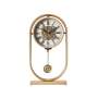 Rustic Pendulum Moving Gears Desk Clock Gold