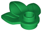 Parts Plant Plate Round 1 X 1 With 3 Leaves 32607 - Green
