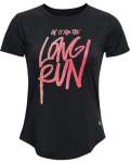 Women's Ua Long Run Graphic Short Sleeve - Black LG