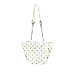 Xena Ivory Leather Crossbody Bag With Chain Straps - Ivory Leather