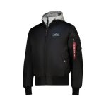 Alpha Industries Mens MA-1 Dtec Mens Jacket In Black And Grey - Black And Grey 3XL