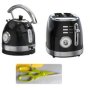 Milex Retro Style Breakfast Pack Black - Toaster Kettle And Kitchen Shears