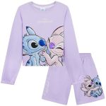 Disney Stitch Track Suit Girls Activewear Sweatsuit Teens 2PCS Sweatsuit Kids Clothing 13-14 Years Lilac