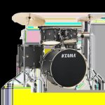 Imperialstar 5 Piece 22 Inch Drum Kit- Blacked Out Black