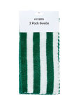 Two Pack Green Striped Swabs - 30X30CM Assorted