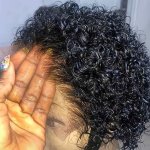 180% Density 13X1 Lace Front Human Hair Wig Short Curly Lace Front Wigs 13X1 Brazilian Water Wave Human Hair Wigs Pixie Cut Tran