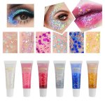 Mermaid Sequins Body Glitter Gel Make Up Long Lasting Glitter For Body Face Hair Eyeshadow Music Festival Party Carnival Long La